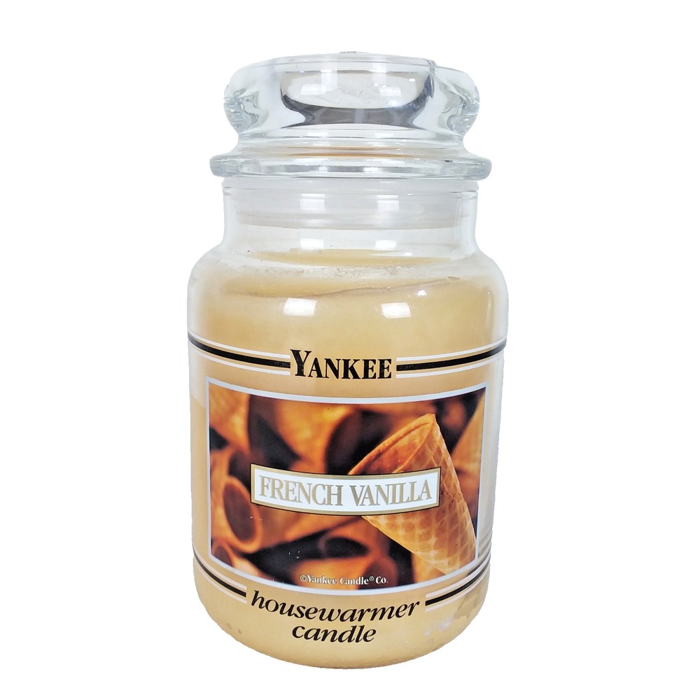 Yankee‎ Candle French Vanilla Housewarmer Black Band 22oz Large Jar *READ*
